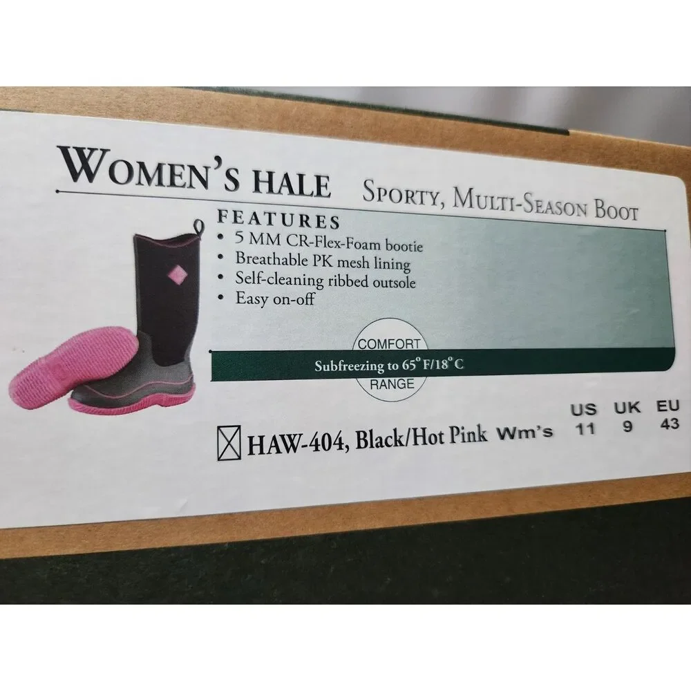 Muck Boot Company Women’s Hale Sporty Multi‑Season Boot Black/Hot Pink Size 11